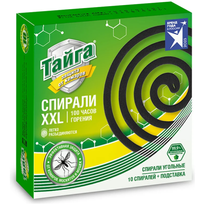 Спирали от комаров ТАЙГА черные (10шт) в Сургуте