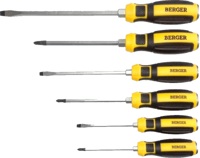 Набор отверток 6шт ударных с шестигранником BERGER (BG1067) в Сургуте