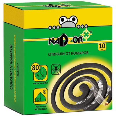 Спирали от комаров NADZOR (10шт) черные в Сургуте