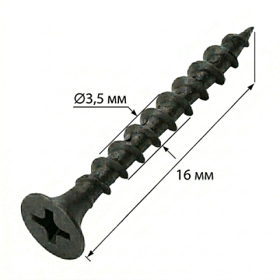 Саморез по дереву 3,5х16мм черный в Сургуте