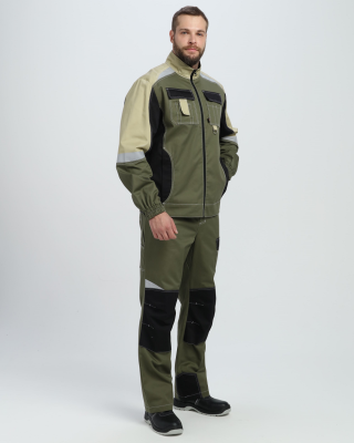 Костюм летний ФОРМУЛА-1 (цв.хаки+черный)