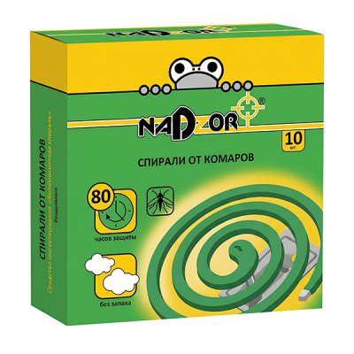 Спирали от комаров NADZOR (10шт) зеленые в Сургуте