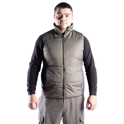 Жилет утепленный на флисе (хаки +серый) в Сургуте