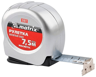 Рулетка  7,5м *25мм MATRIX MAGNETIC магнитный зацеп (31012) в Сургуте